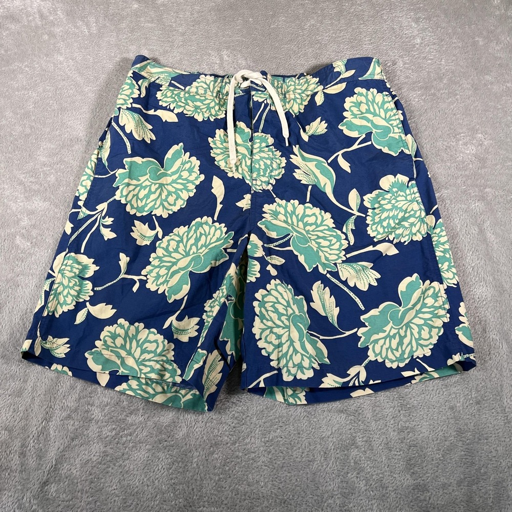 Vintage Polo Sport Ralph Lauren Swim Trunks Mens Large‎ Blue Floral Lined Summer